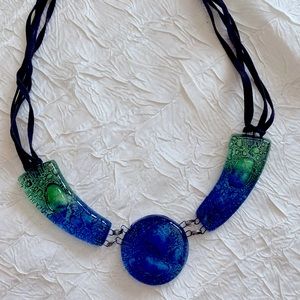 Hand Made Blue and Green Aqua Blue Necklace.
